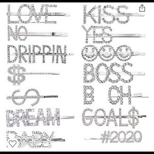 Word hair pins brand new.